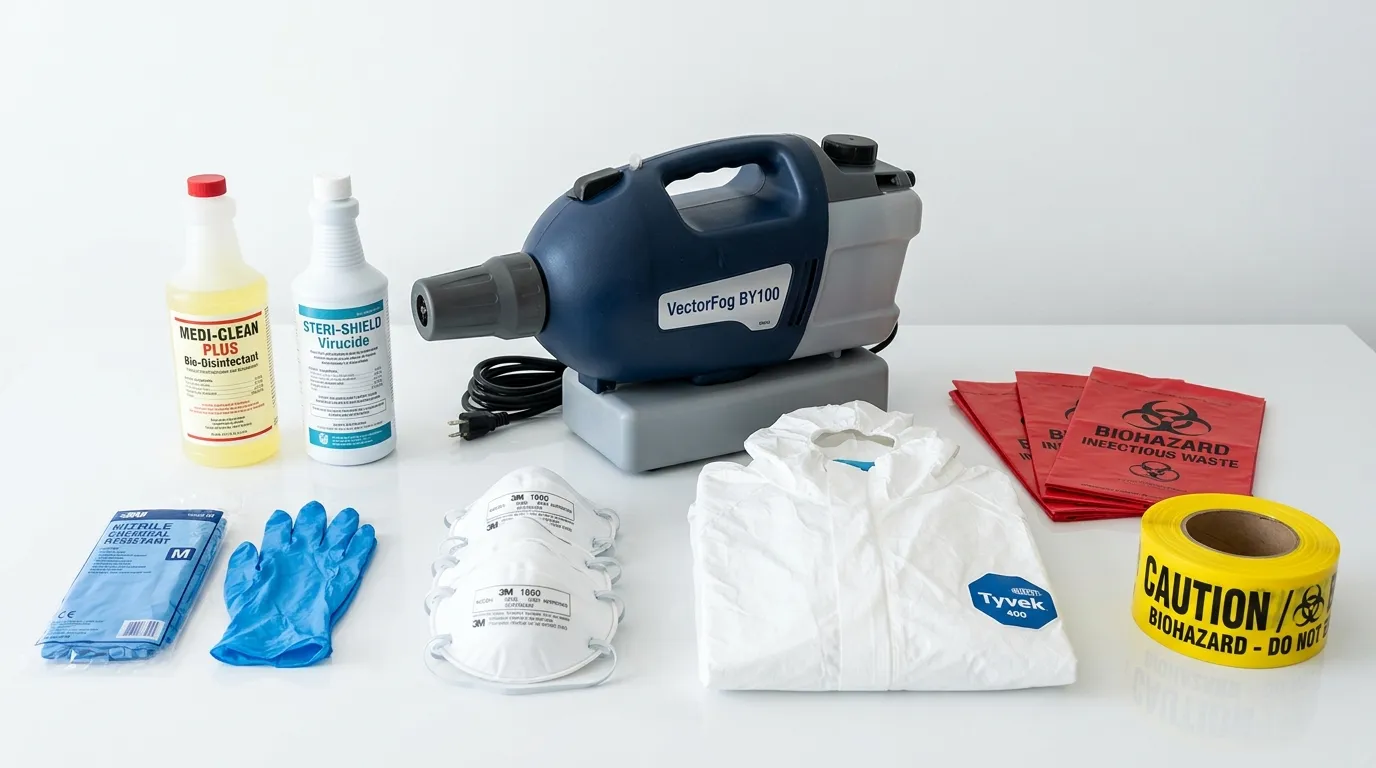 Professional biohazard remediation crew working in Pupukea